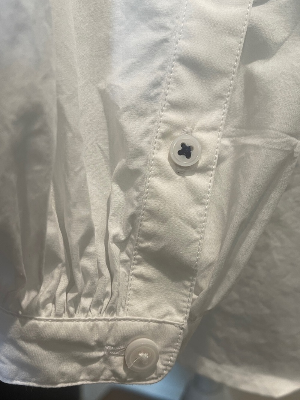 J. Crew White Mandarin Collar Puff Sleeves Cottagecore Cotton Blouse Size 2 - Picture 4 of 6